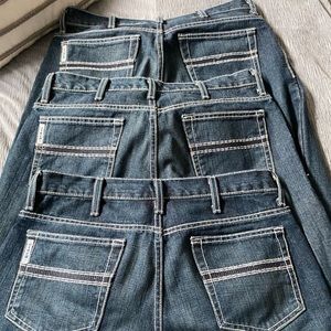 3 Pairs of Cinch White Label Relaxed Straight Leg Jeans All pairs are 33x34